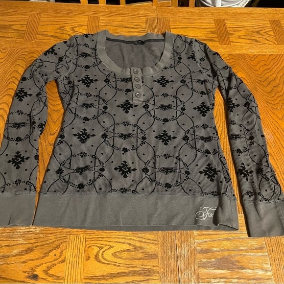 Fox Racing Thermal Henley Top in Mixed Print in Gray Sz L Slim Fit - Picture 4 of 13